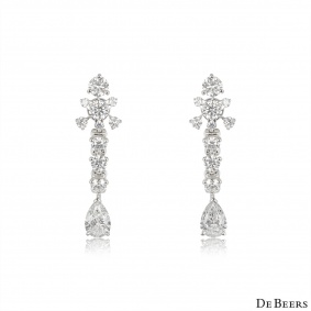 De Beers Platinum Diamond Lea Earrings E102134